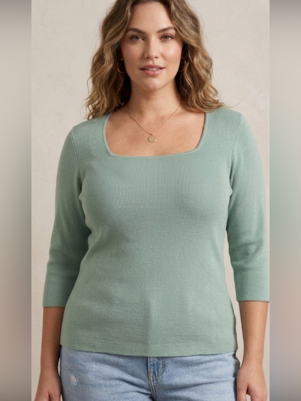 Dressbarn Mint Green Sweater Top - Size Small